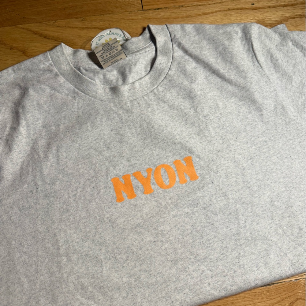 NYON Gray Tee with Orange and Blue Flower Design - Picture 2 of 3